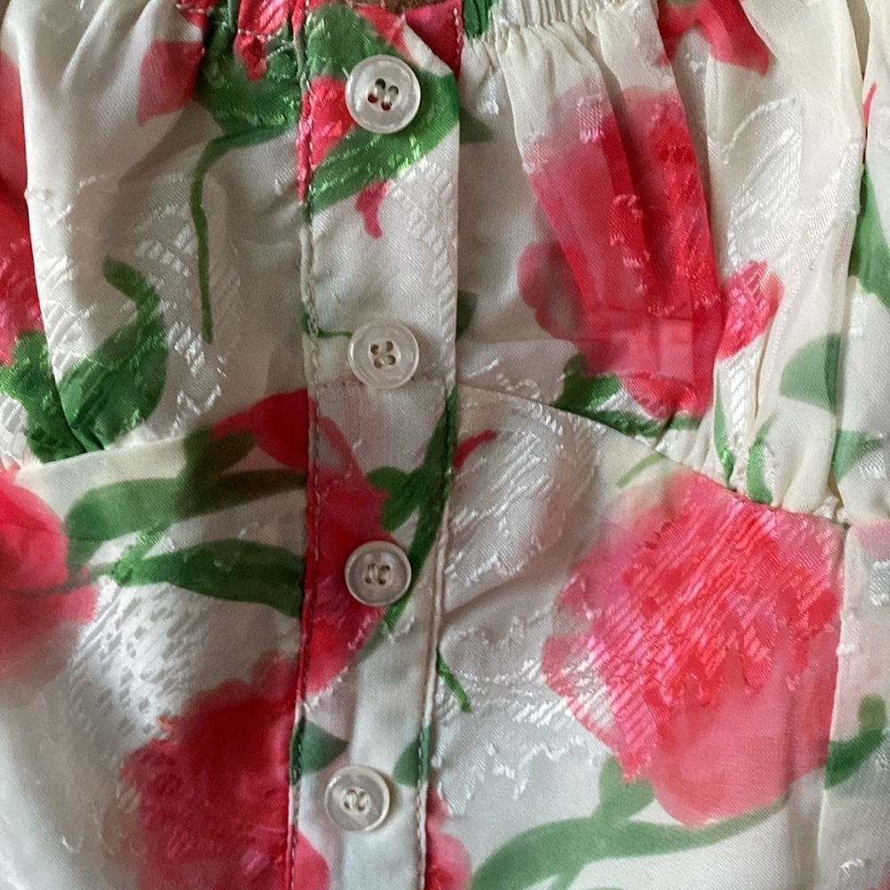 Commense Cream, Rose and Green Floral Dress XS NWT - Picture 5 of 16